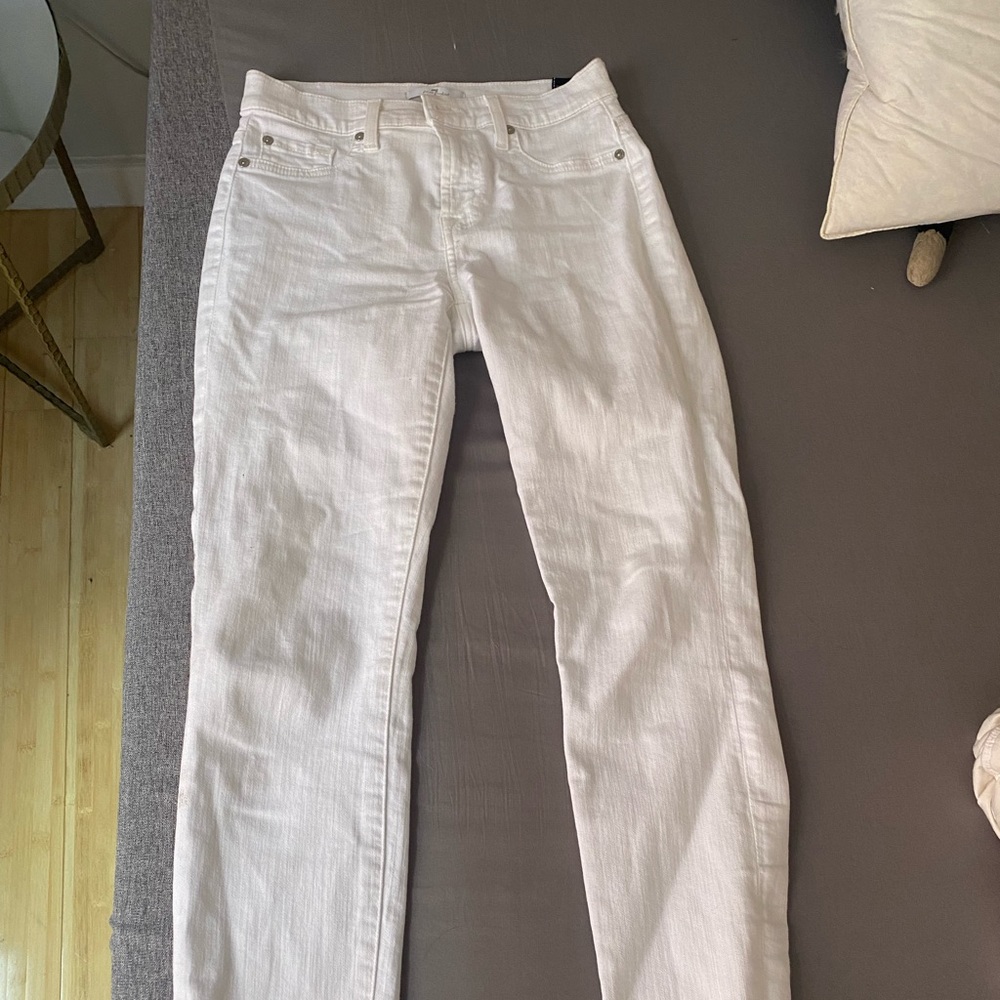 7 for all mankind white skinny jeans